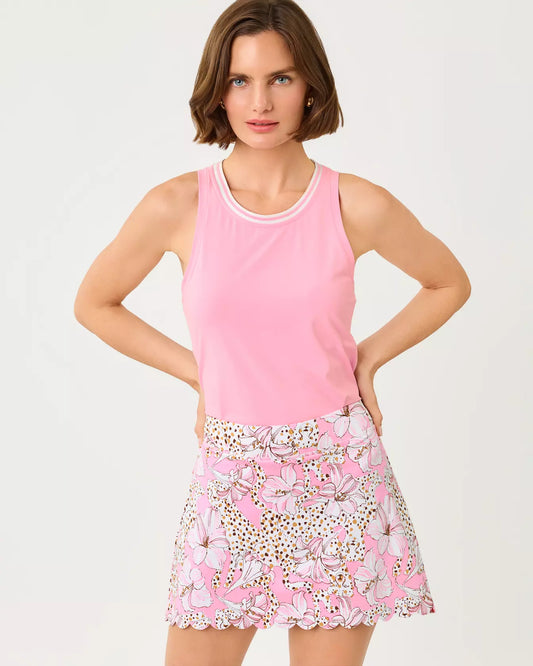 LILLY PULITZER Meena Scallop Skort 14" in Conch Shell Pink Wildness