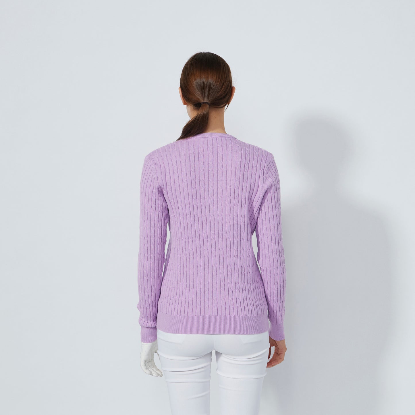 Daily Sports Abstract Fusion Madelene Veronica Cable Knit V-Neck Sweater