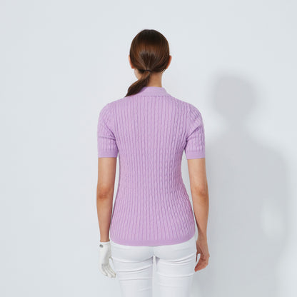 Daily Sports Abstract Fusion Madelene Veronica Cable Knit Short Sleeve Polo
