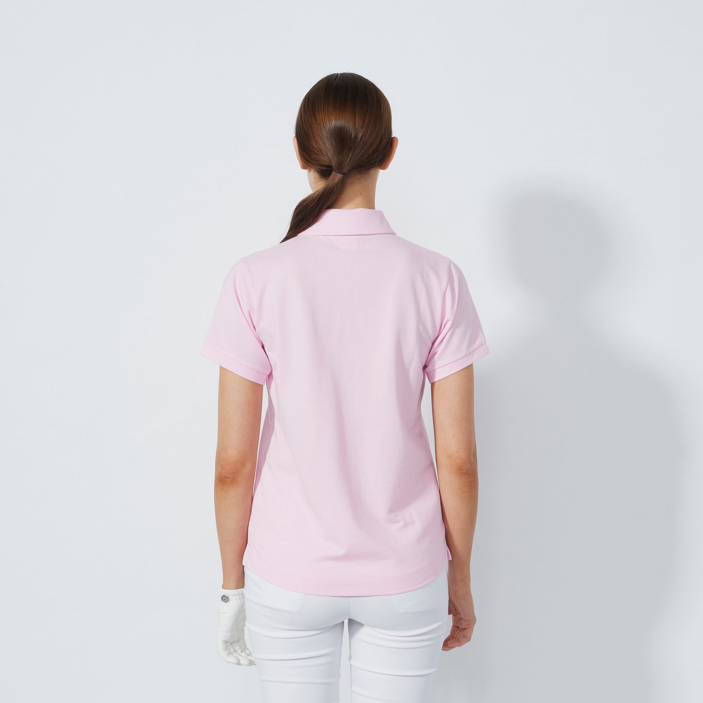 Daily Sports Abstract Fusion Fairway Pink Pansy Short Sleeve Polo