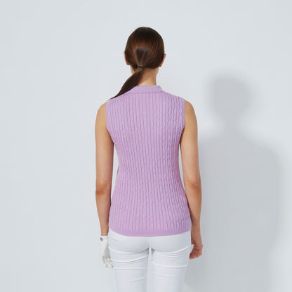 Daily Sports Abstract Fusion Madelene Veronica Cable Knit Sleeveless Polo