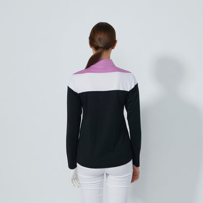 Daily Sports Abstract Fusion Black Block Long Sleeve Polo