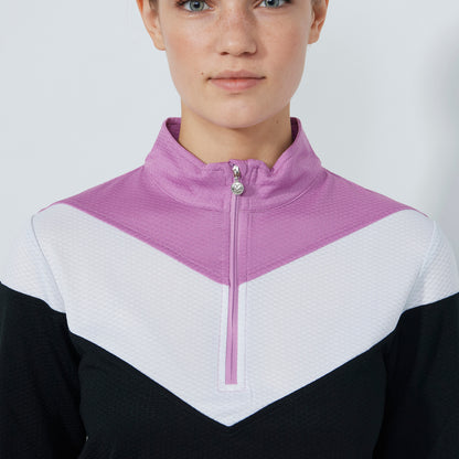 Daily Sports Abstract Fusion Black Block Long Sleeve Polo
