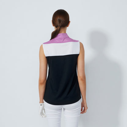 Daily Sports Abstract Fusion Black Block Sleeveless Polo