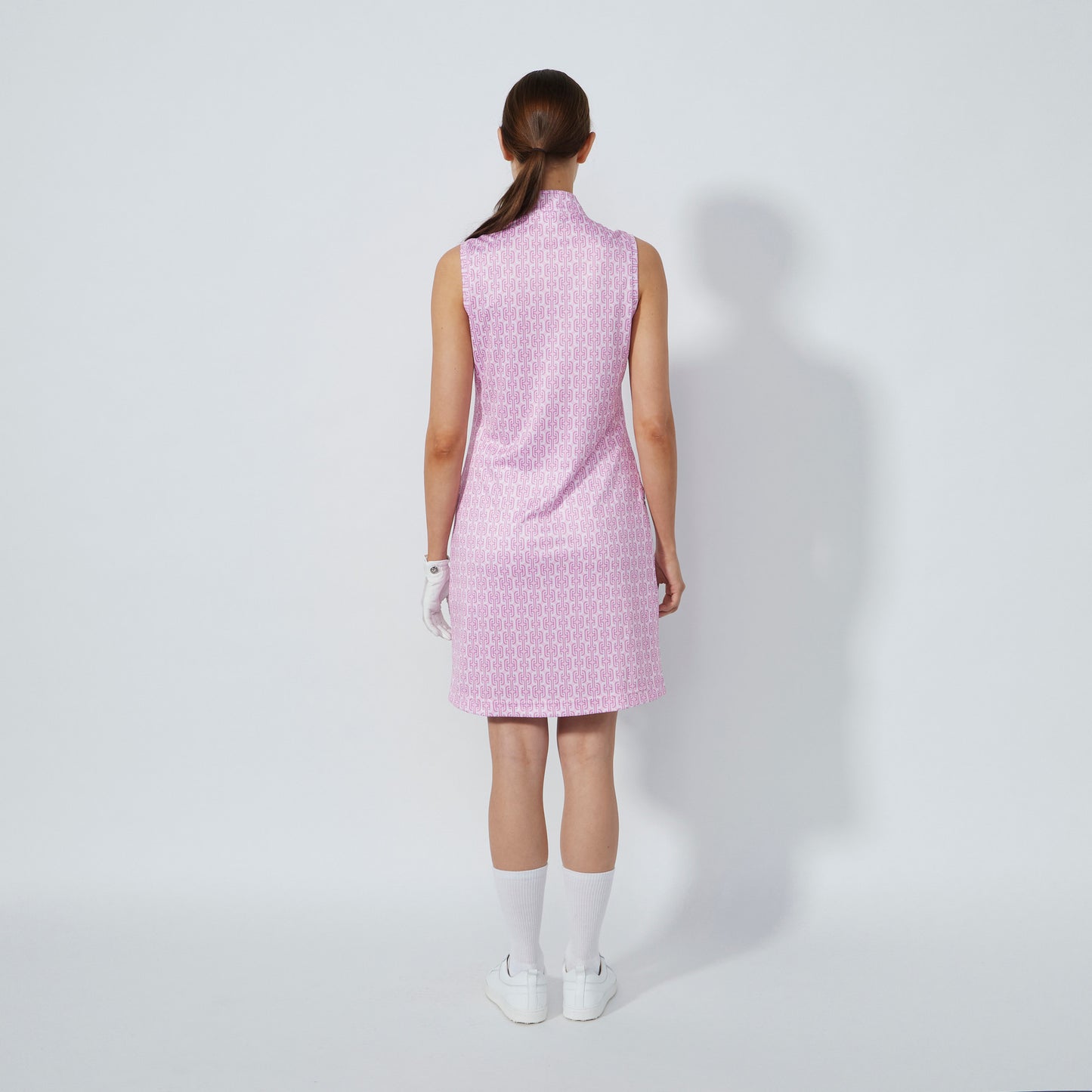 Daily Sports Abstract Fusion Delusion Pink Print Sleeveless Dress