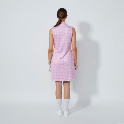 Daily Sports Abstract Fusion Delusion Pink Print Sleeveless Dress