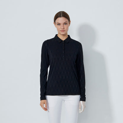 Daily Sports Abstract Fusion Graphic Jacquard Long Sleeve Polo Shirt