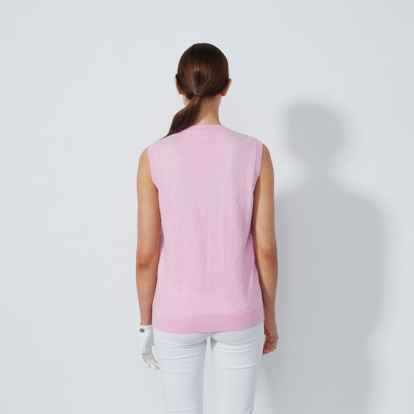 Daily Sports Abstract Fusion Delusion Pink Jacquard V-Neck Vest