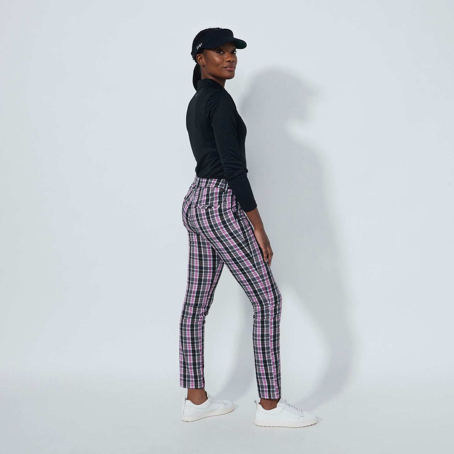 Daily Sports Abstract Fusion Black Plaid Print Pants 32"