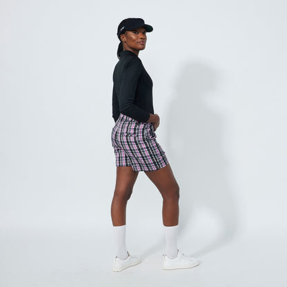 Daily Sports Abstract Fusion Black Plaid Print Shorts