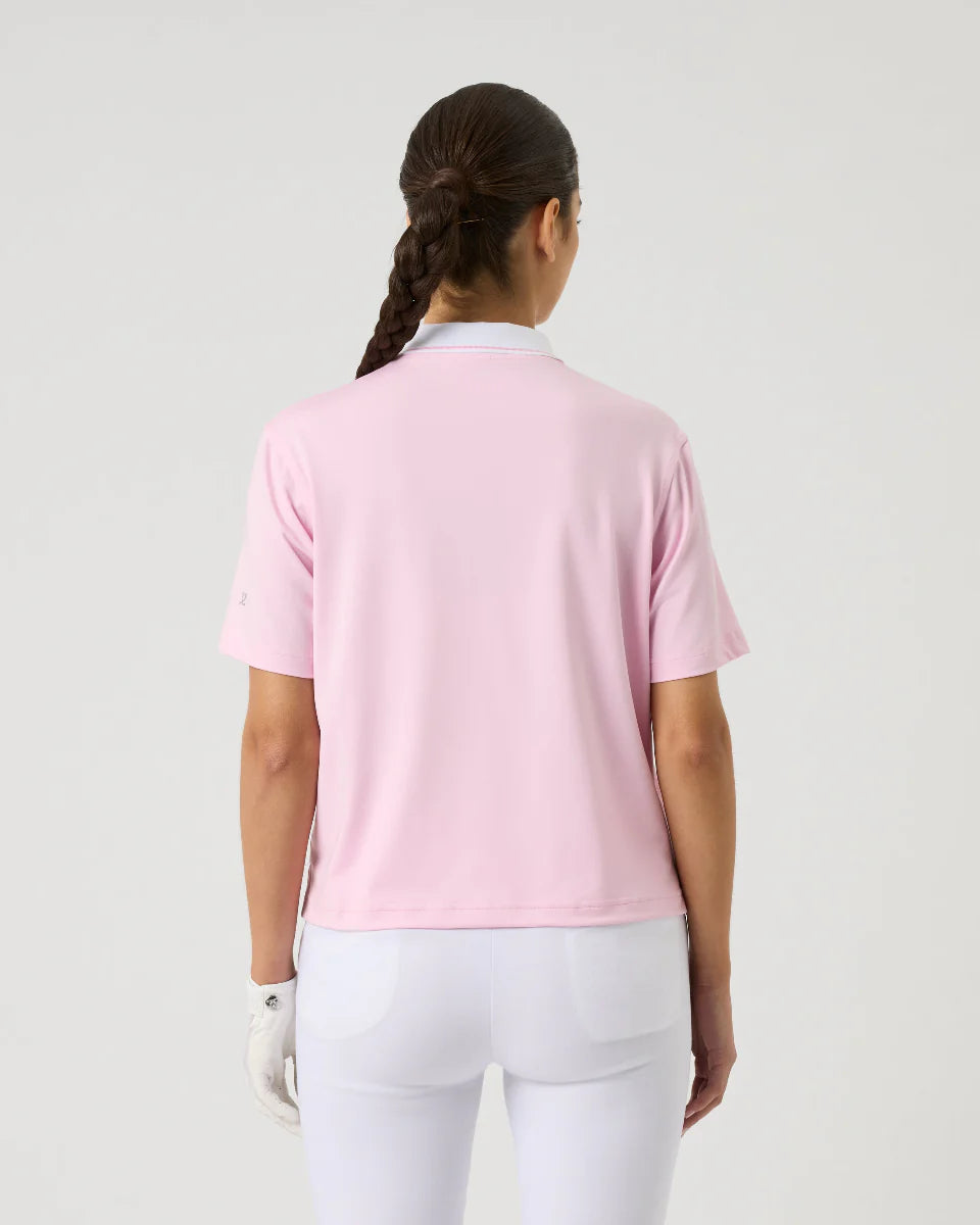Daily Sports PINK SKY Cropped Short Sleeve Polo
