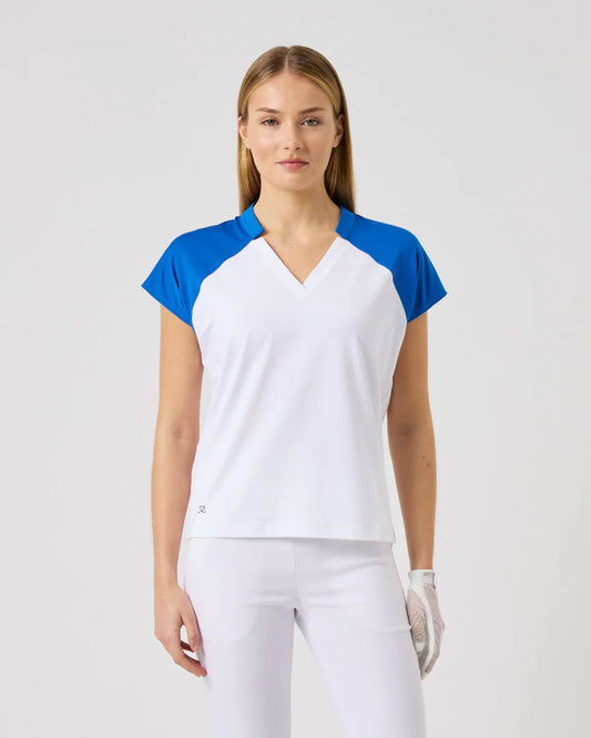 Daily Sports PLAY BLUE V-Neck Cap Sleeve