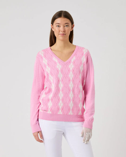 Daily Sports PINK SKY Argyle Pullover