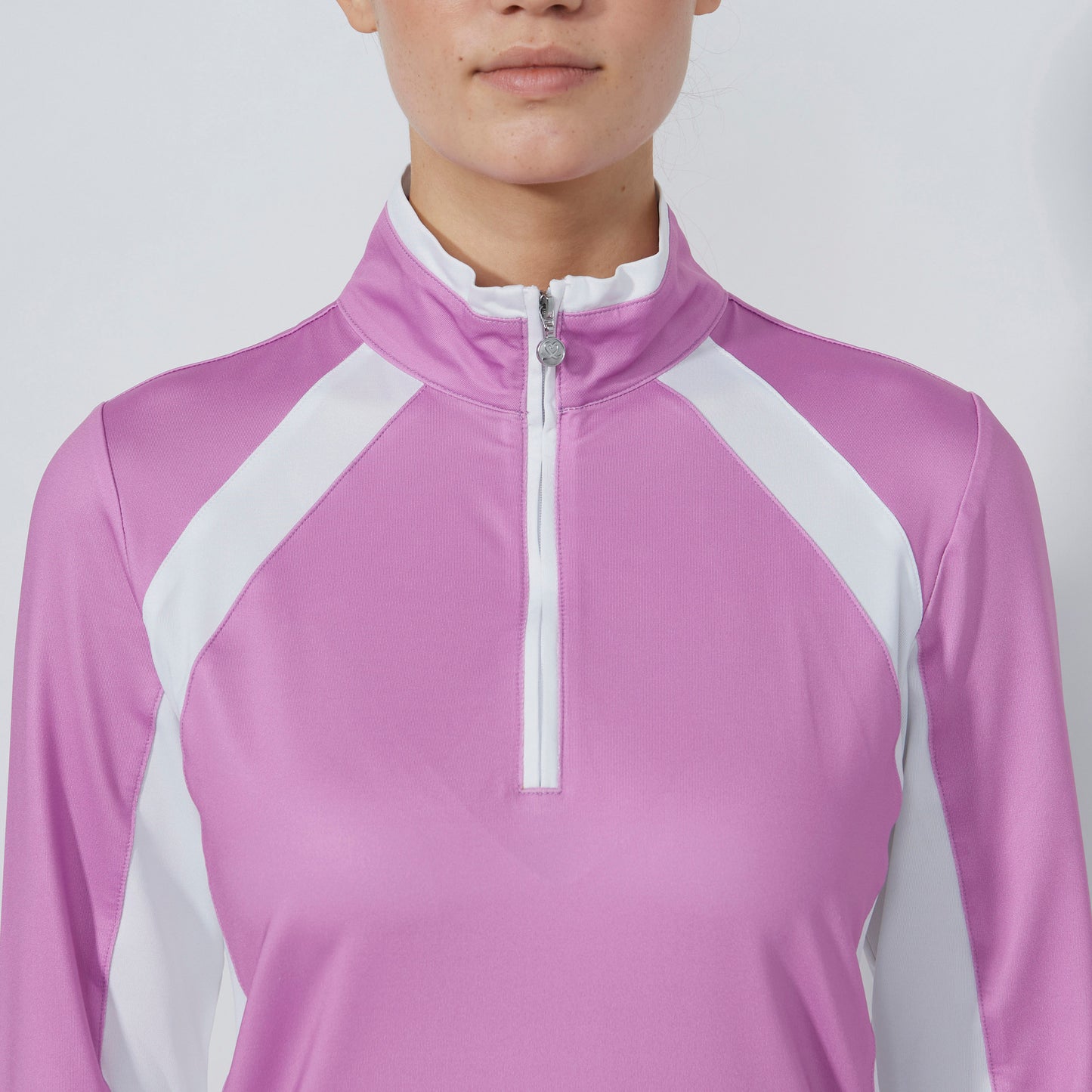 Daily Sports Abstract Fusion Veronica Panel Long Sleeve Half Neck Polo