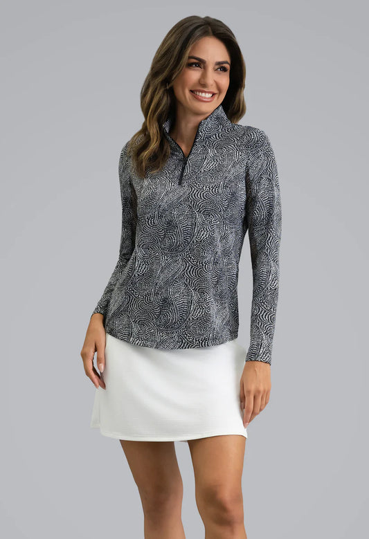 IBKUL Stephanie Long Sleeve Mock Neck (Multiple Colors)