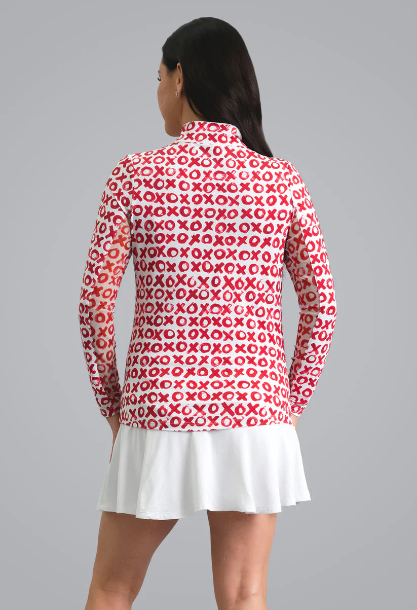 IBKUL Hugs and Kisses Long Sleeve Mock Neck