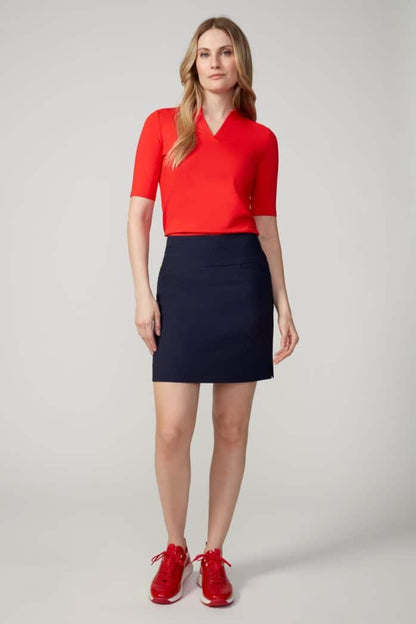 Swing Control Solid Textured Techno Jacquard Vented Golf Skort 18" (Multiple Colors)