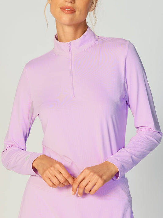 G Lifestyle Long Sleeve Zip Mock Neck Top