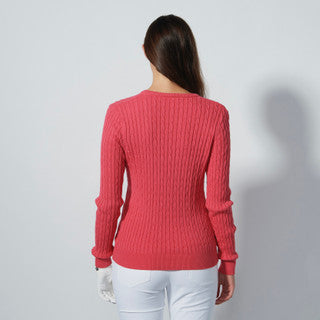 Daily Sports Illusion Wave Cable Knit V-Neck Sweater