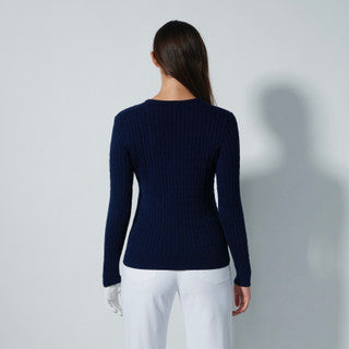 Daily Sports Power Leo Cable Knit V-Neck Sweater P25