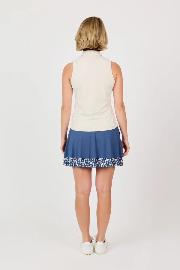Sofibella QUIET FORCE Mock Neck Sleeveless Polo