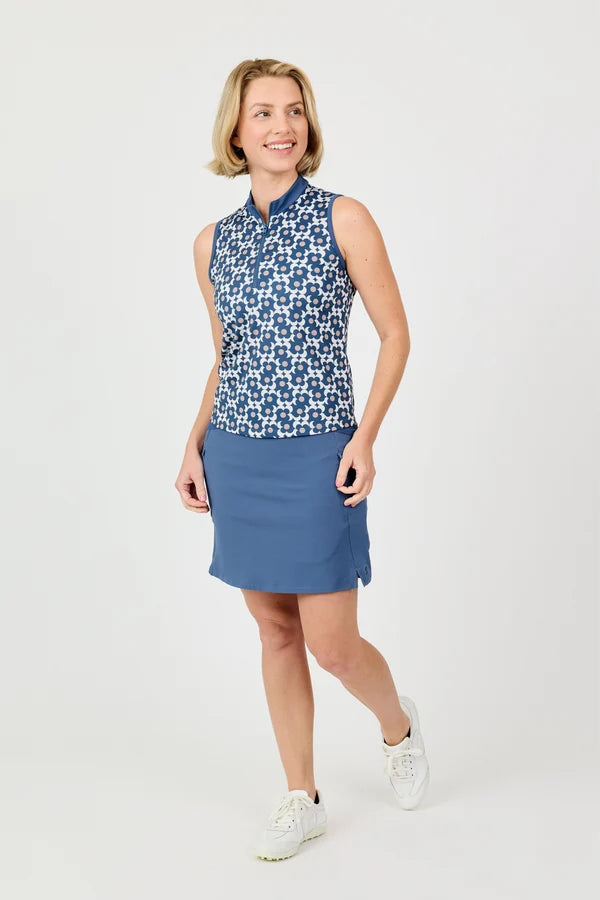 Sofibella QUIET FORCE Half Zip Sleeveless Polo