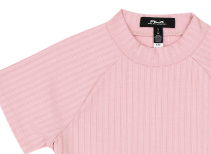 Ralph Lauren RLX SHORT-SLEEVE DROP NEEDLE RIB KINT MOCK NECK T-SHIRT (Multiple Colors)