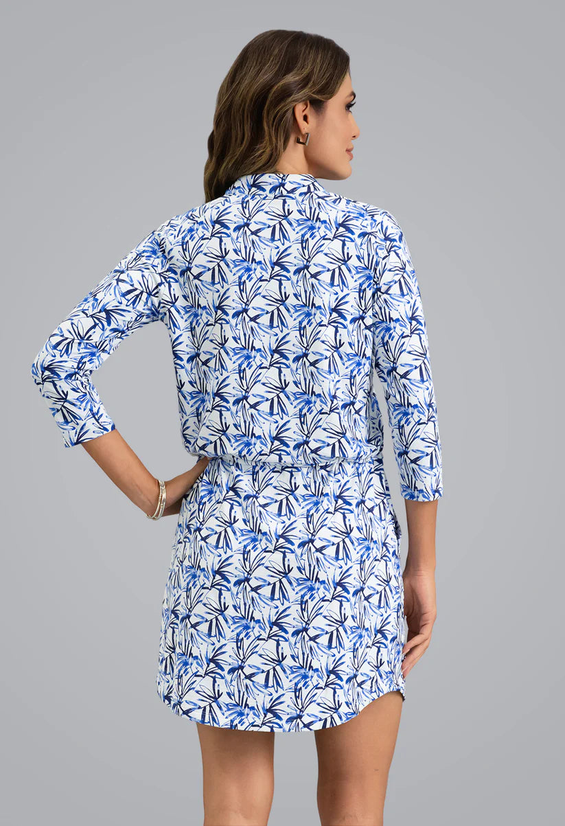 IBKUL Norma Drawstring Dress 3/4 Sleeve (Multiple Colors)