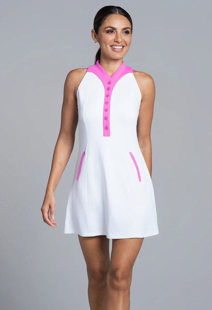 IBKUL Color Block Print Tennis Dress (Multiple Colors)