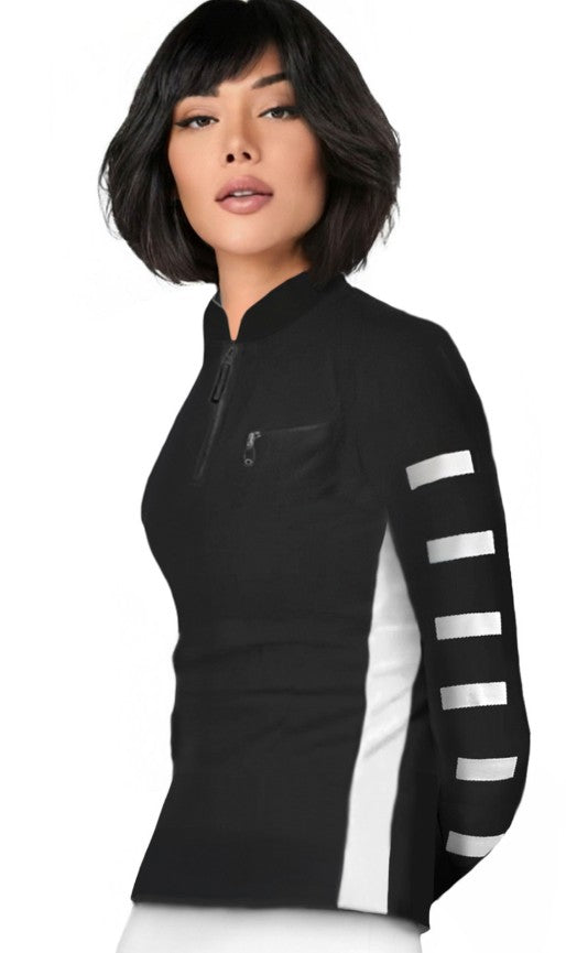 Jamie Sadock Long Sleeve Top in JET-01