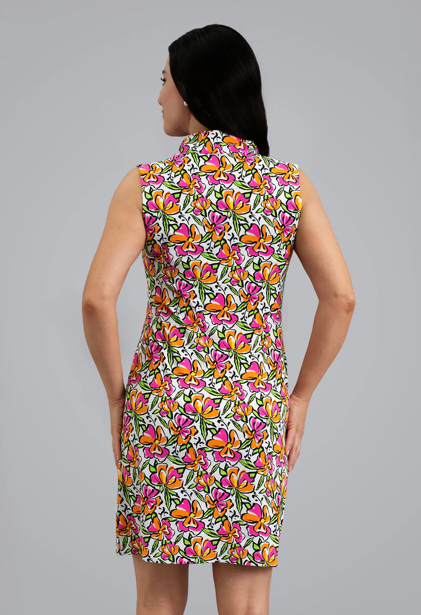 IBKUL Sonia Mock Neck Sleeveless Dress (Multiple Colors)