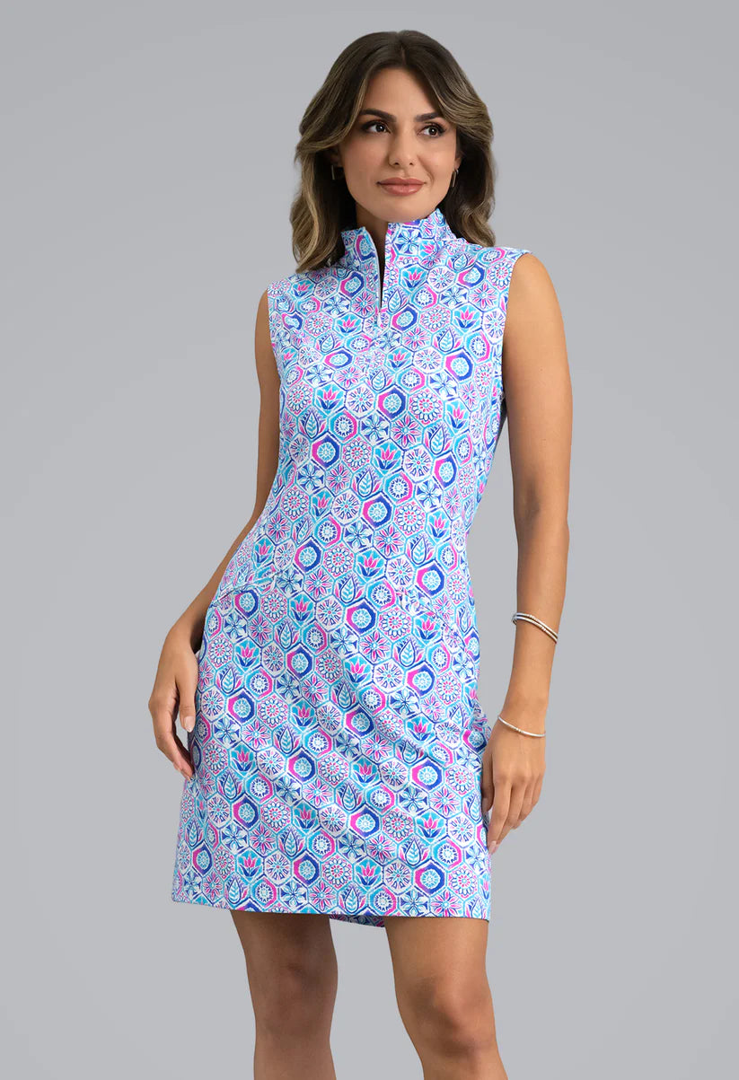 IBKUL Alexis Mock Neck Sleeveless Dress (Multiple Colors)