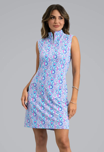 IBKUL Alexis Mock Neck Sleeveless Dress (Multiple Colors)