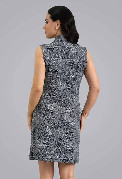 IBKUL Stephanie Mock Neck Sleeveless Dress (Multiple Colors)