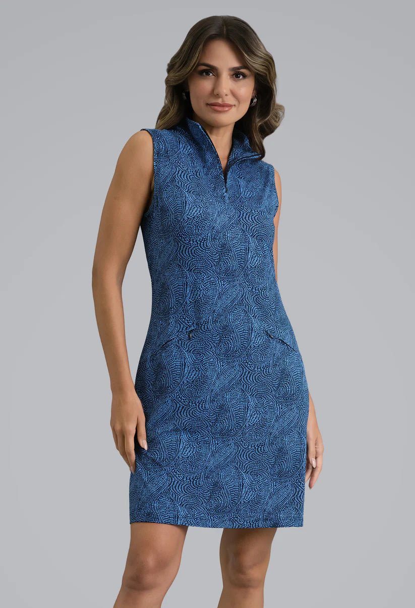 IBKUL Stephanie Mock Neck Sleeveless Dress (Multiple Colors)