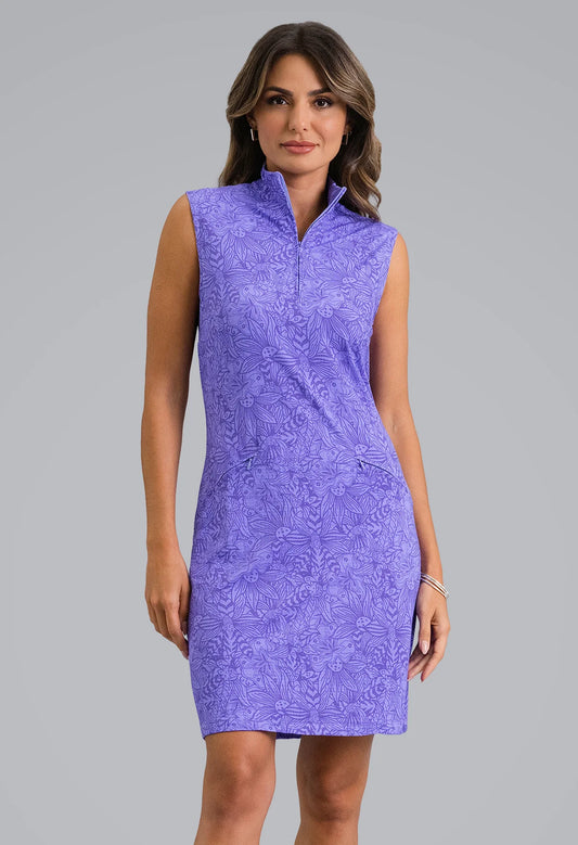 IBKUL Annie Mock Neck Sleeveless Dress