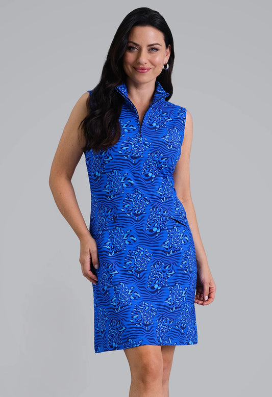 IBKUL Yun Mock Neck Sleeveless Dress