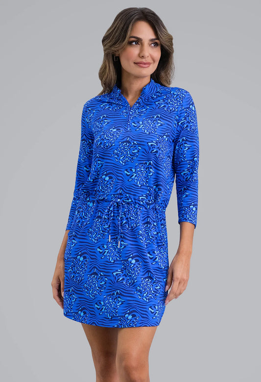 IBKUL Yun 3/4 Sleeve Drawstring Dress