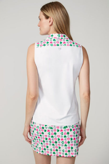 Swing Control GREEN HEARTS SLEEVELESS VELOCITY TOP
