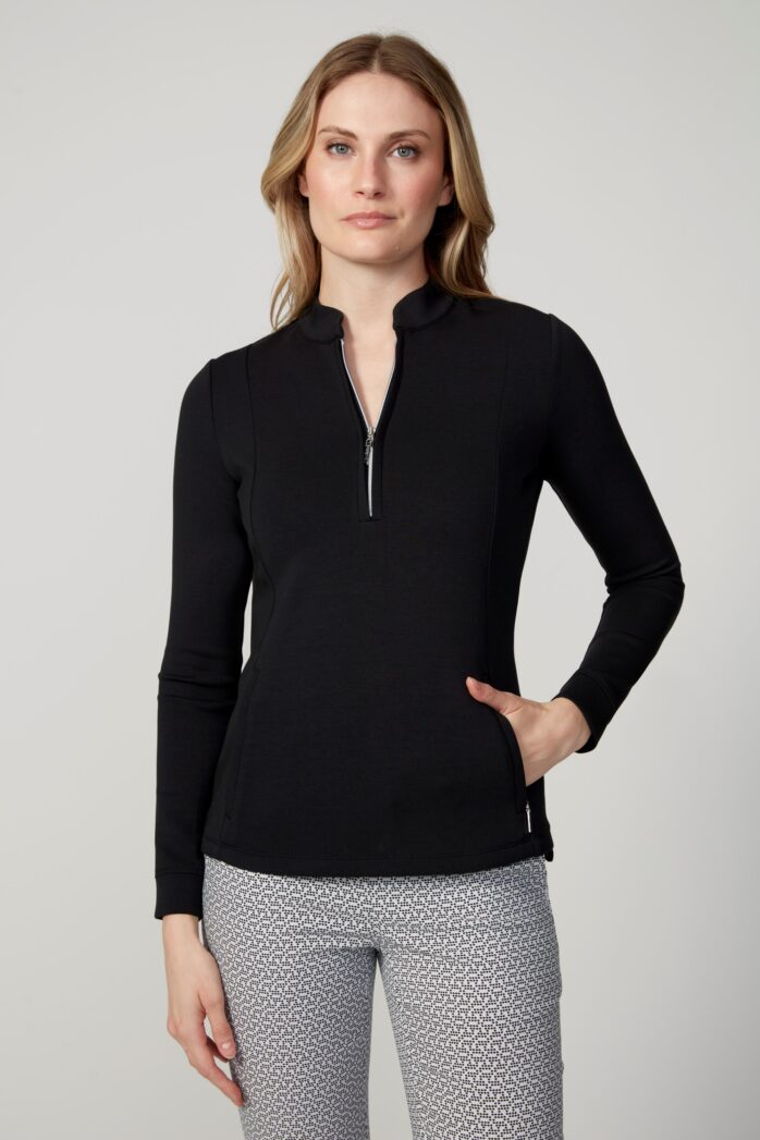 SWING CONTROL SOLID LONG-SLEEVE ZIPPERED SCUBA TOP (MULTIPLE COLORS)