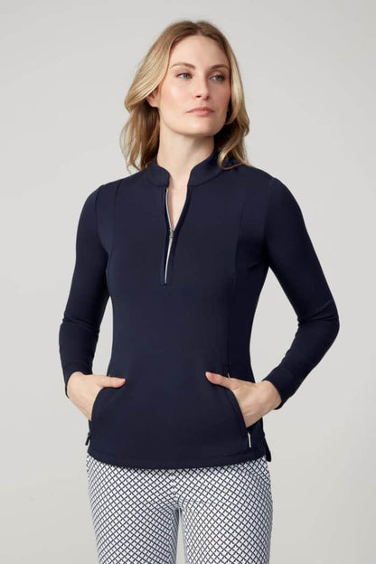 SWING CONTROL SOLID LONG-SLEEVE ZIPPERED SCUBA TOP (MULTIPLE COLORS)