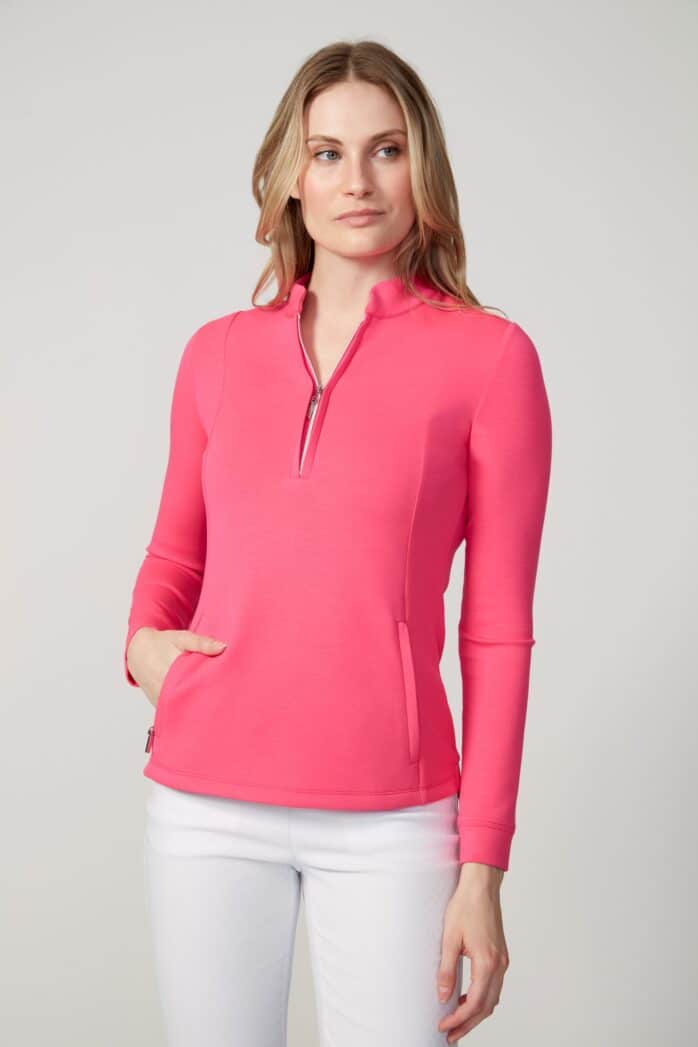 SWING CONTROL SOLID LONG-SLEEVE ZIPPERED SCUBA TOP (MULTIPLE COLORS)