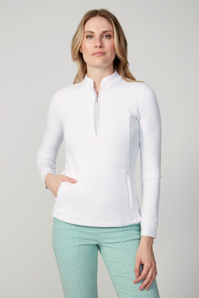 SWING CONTROL SOLID LONG-SLEEVE ZIPPERED SCUBA TOP (MULTIPLE COLORS)