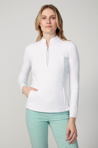 SWING CONTROL SOLID LONG-SLEEVE ZIPPERED SCUBA TOP (MULTIPLE COLORS)