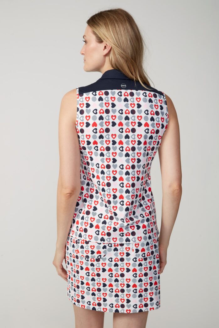 Swing Control NAVY HEARTS SLEEVELESS VELOCITY TOP