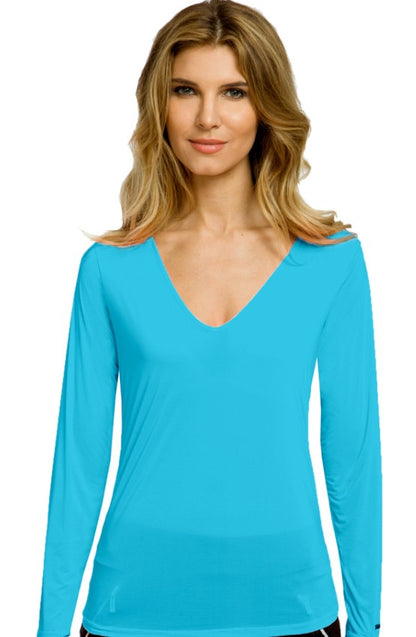 Jamie Sadock Sunsense UPF SUN PROTECTION BASE LAYERING V-NECK TOP (MULTIPLE COLORS)