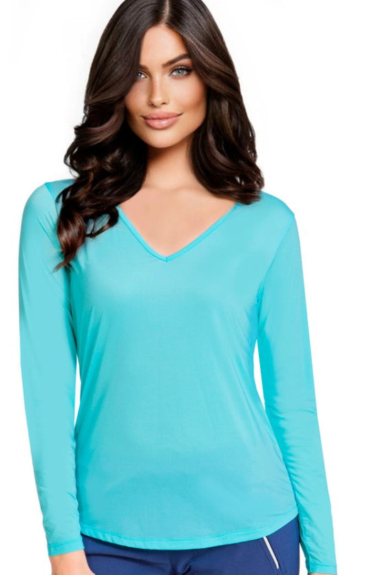 Jamie Sadock Sunsense UPF SUN PROTECTION BASE LAYERING V-NECK TOP (MULTIPLE COLORS)