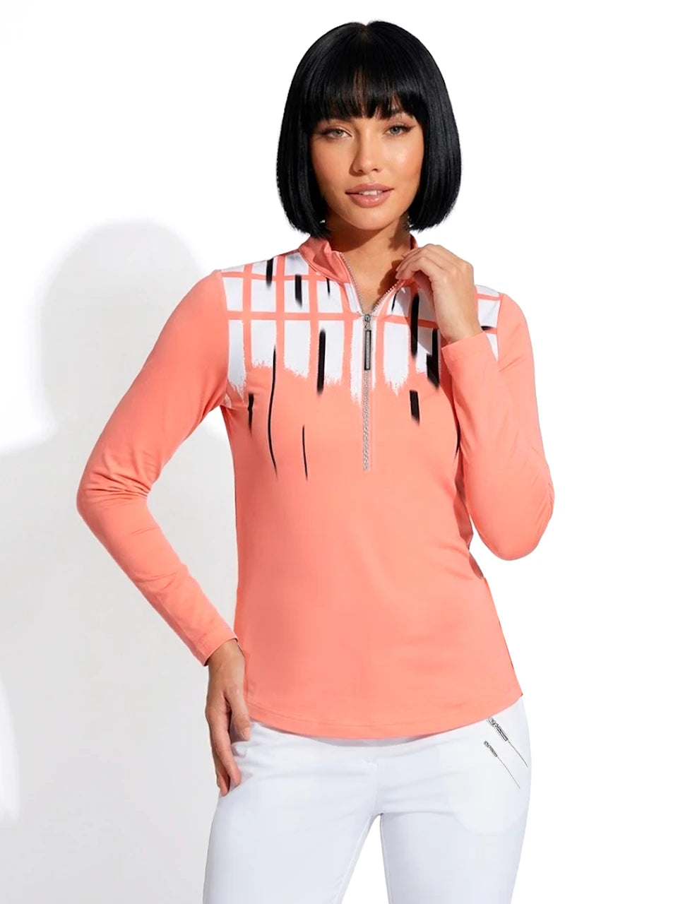 Jamie Sadock LONG SLEEVE TOP BLOCKS-275