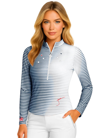 Jamie Sadock LONG SLEEVE TOP GRADIENT STRIPE (Multiple Colors)