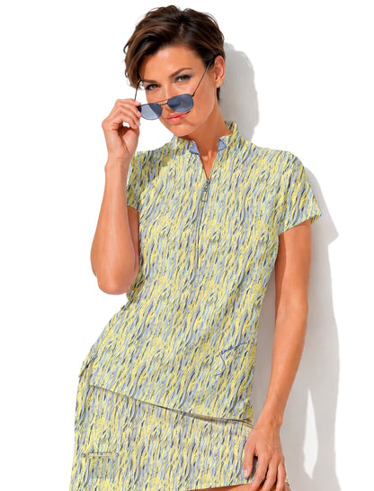 Jamie Sadock SHORT SLEEVE TOP FEATHERS-209